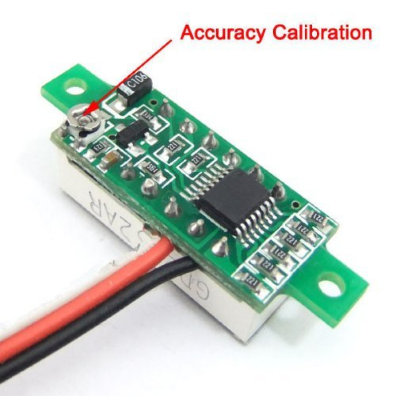 0.72 cm (0.28 inch) 0-100V Three Wire DC Voltmeter Red - Image 3