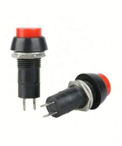 Red 12MM 2PIN Momentary Self-Reset Round Plastic Push Button Switch