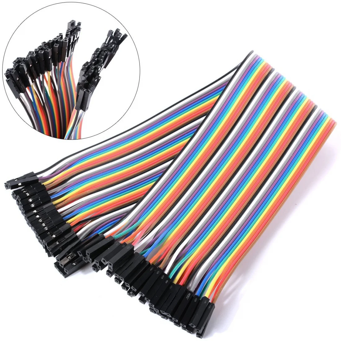 20CM Female to Female Breadboard Jumper Cable 2.54mm - 40 Pcs