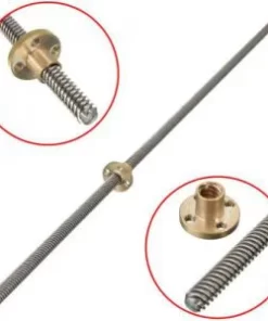 500MM Trapezoidal Lead Screw 8MM Thread 2MM Pitch with Copper Nut