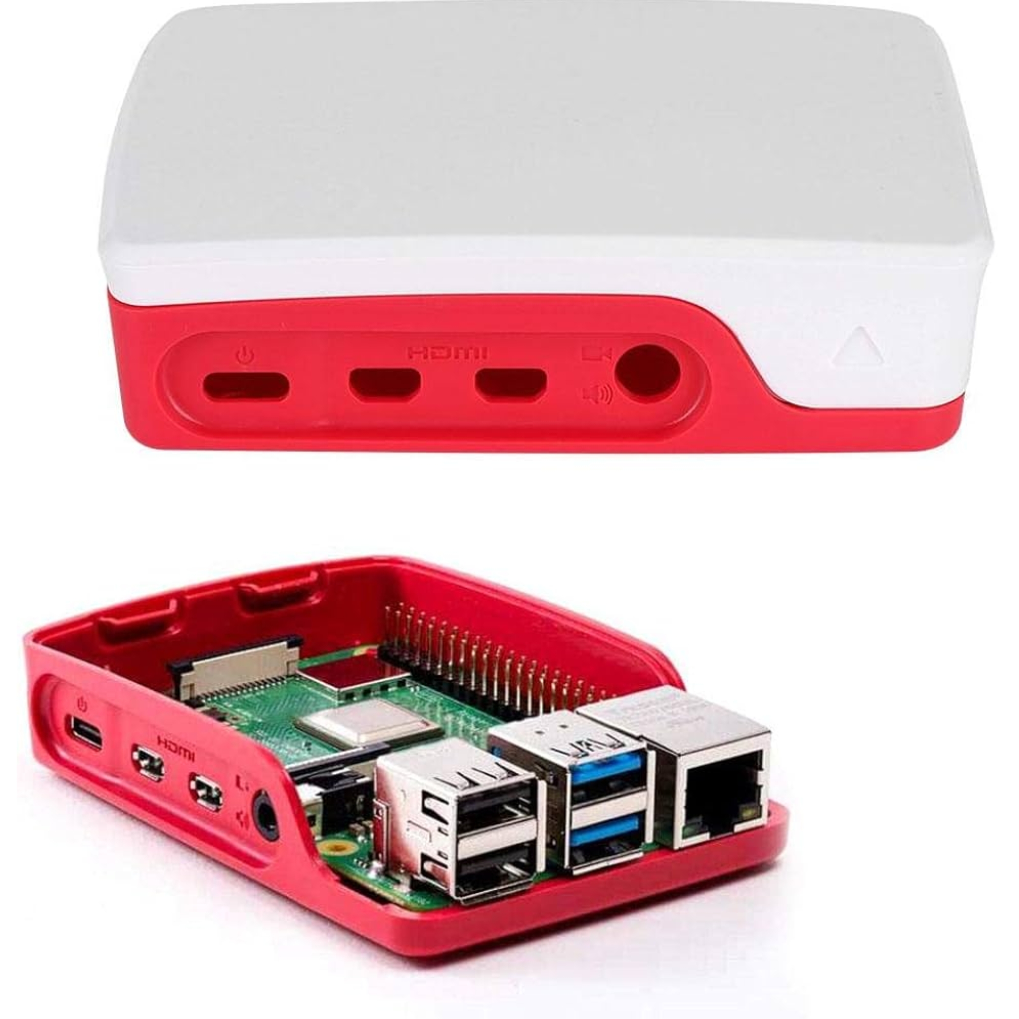Raspberry Pi 4 Case Enclosure Red-White - Image 3