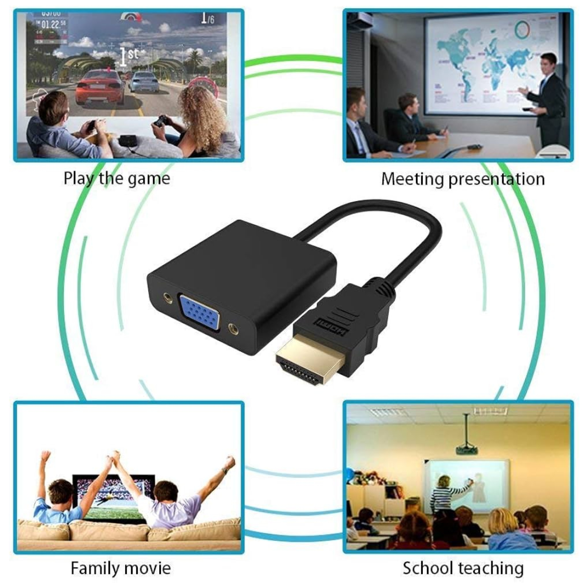 HDMI Male to VGA Female Converter Adapter 1080P For PC Raspberry Pi - Image 4