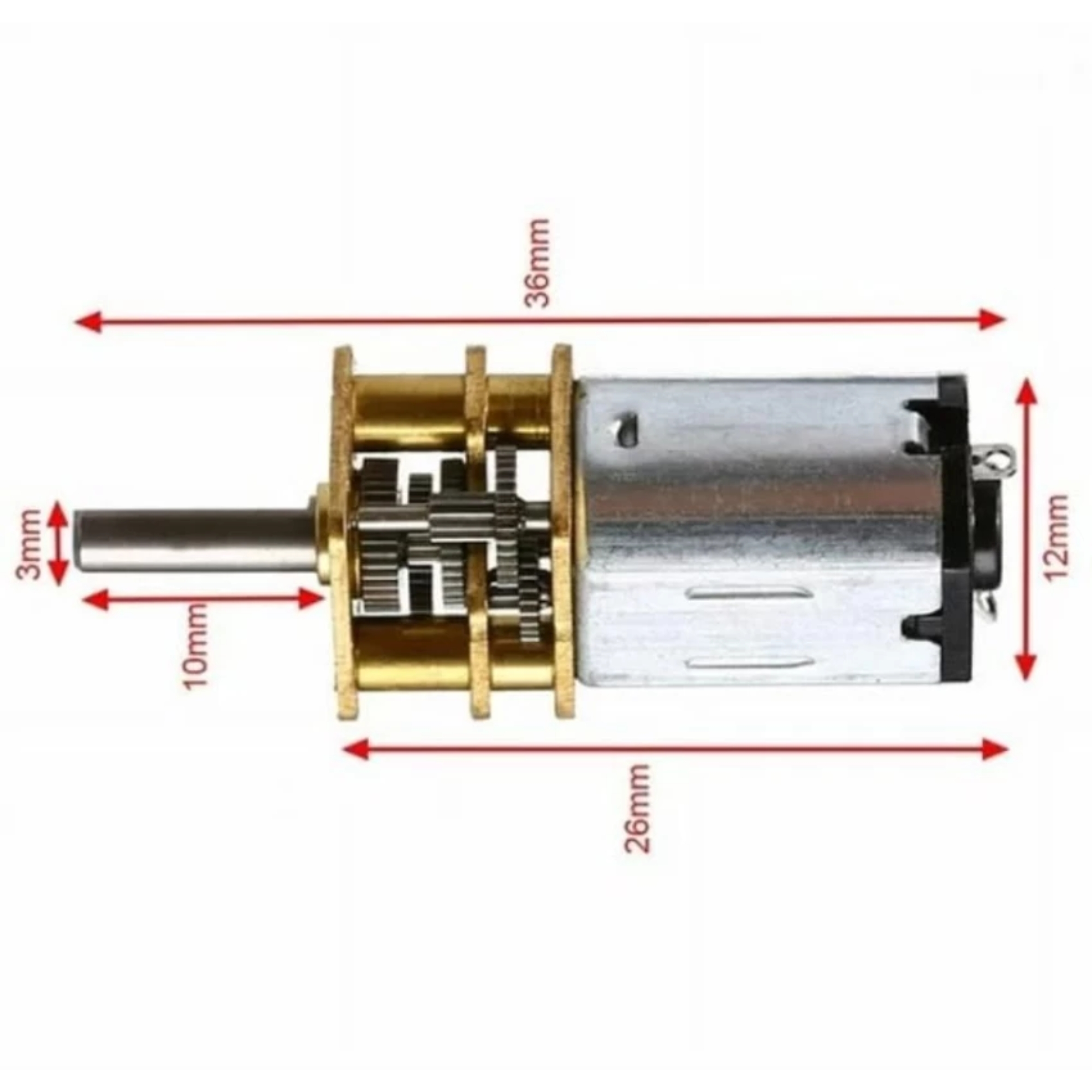 N20 12V 400 Rpm Micro Metal Gear Motor - Image 4