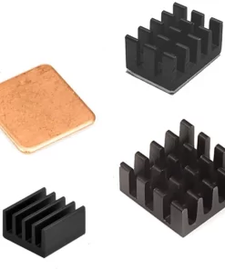3 in 1 Black Aluminum Heatsink for Raspberry Pi 4