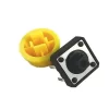 Momentary Tactile Push Button Switch 12x12x7.3mm with Yellow Round Cap - 5 Pcs