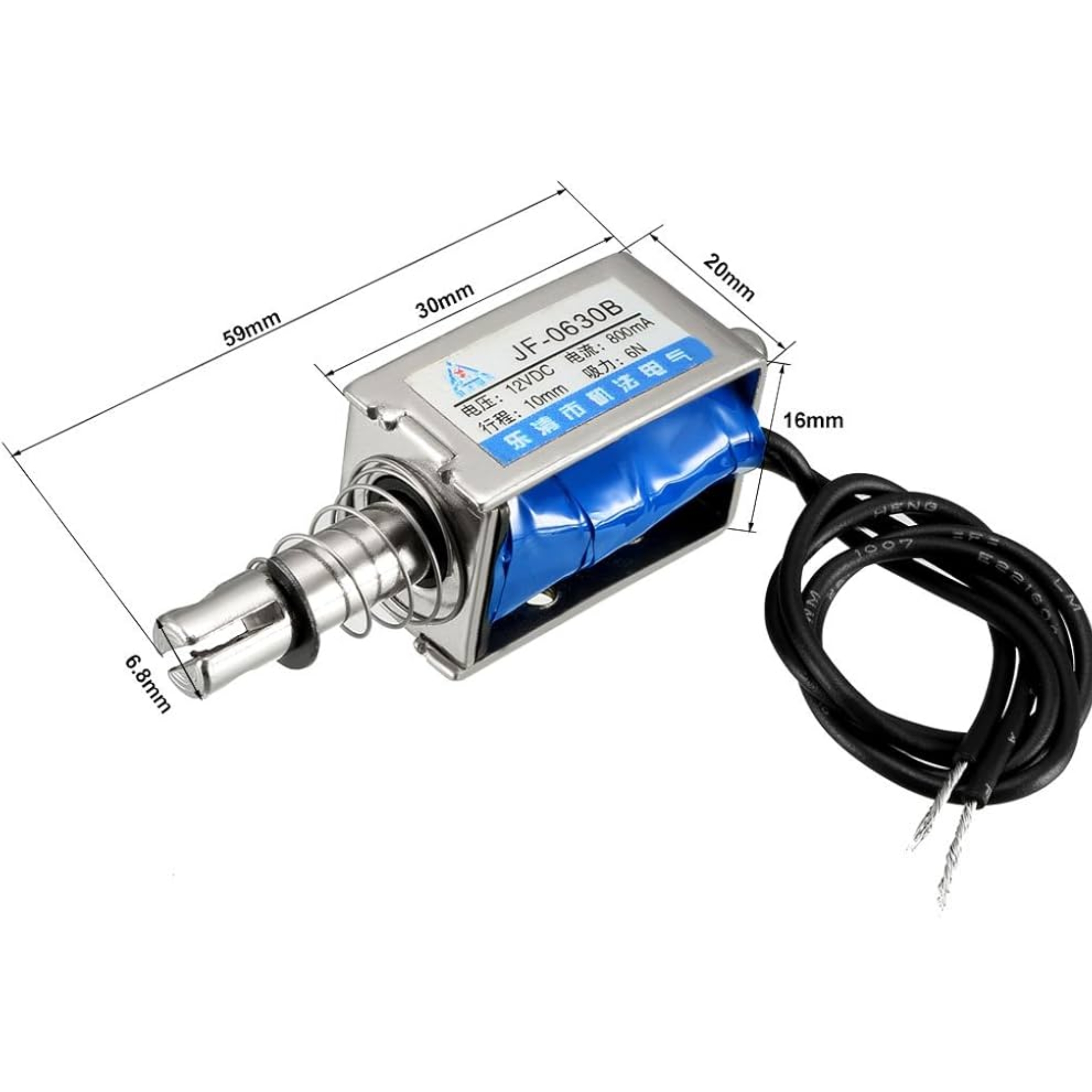 JF-0630B DC 24V 1A 10mm 6N Push Pull Solenoid Electromagnet - Image 4