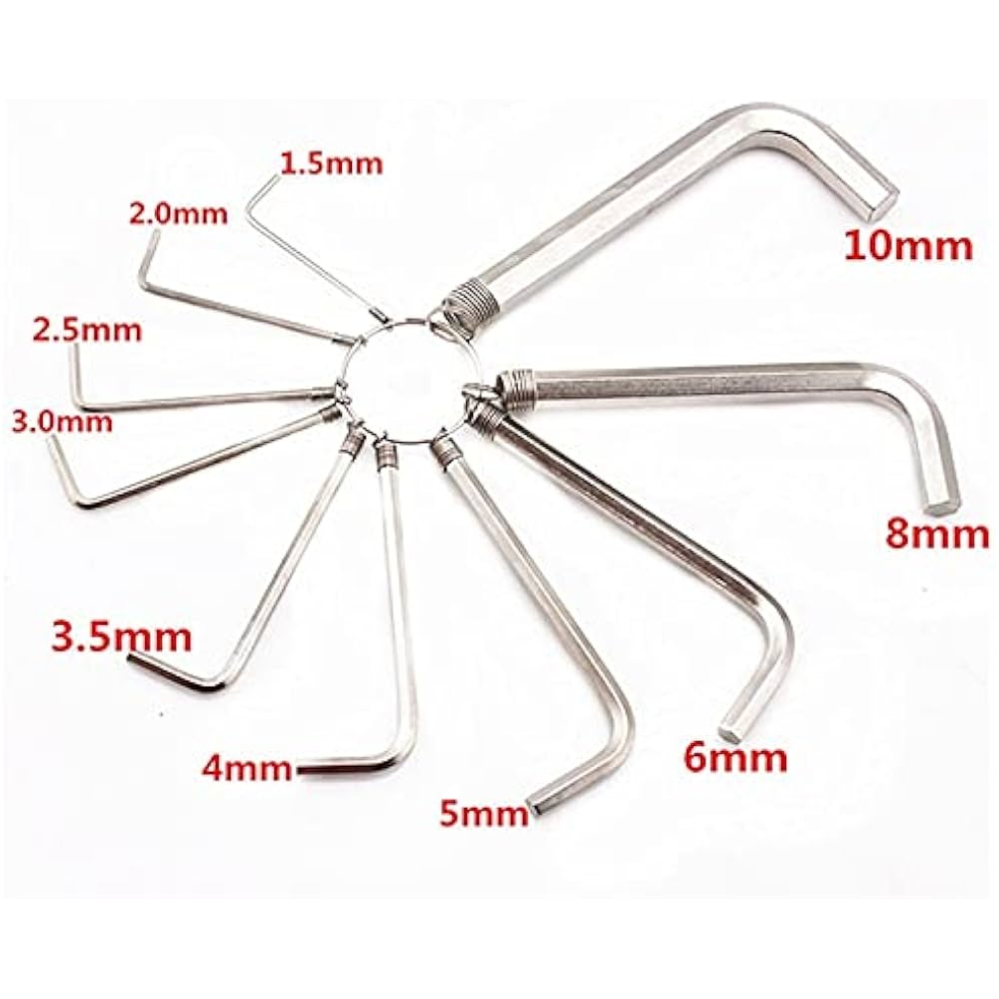 10 in 1 Metric Combination Hexagonal Key Allen Wrench Set (1.5mm 2mm 2.5mm 3mm 3.5mm 4mm 5mm 6mm 8mm 10mm) - Image 4