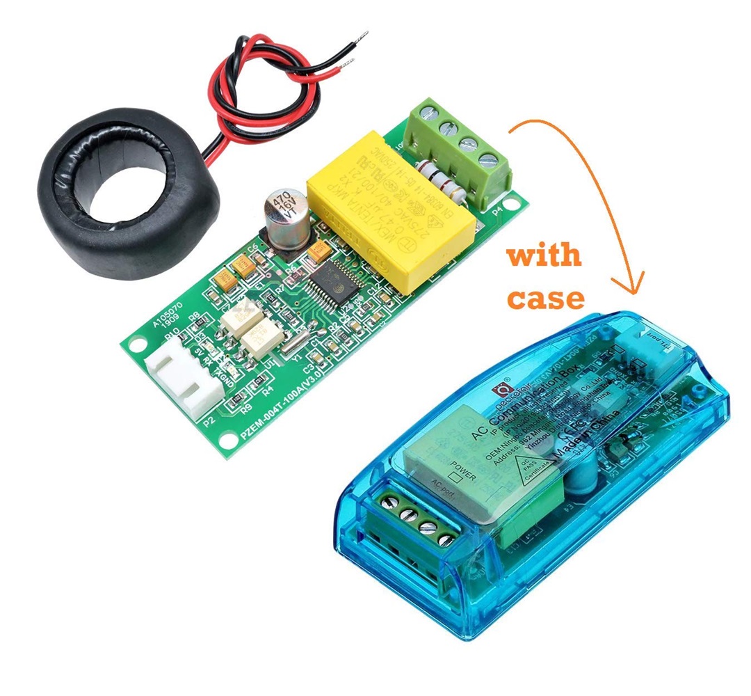 Peacefair PZEM-004T Multifunction Energy Metering Module with CT Coil and Case - Image 4