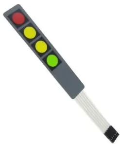 DC 12V 4×1 Key Matrix Membrane Switch Keypad 107x20x0.8mm