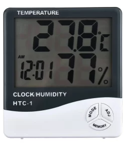 HTC-1 High Precision Large Screen Electronic Indoor Temperature Humidity Thermometer with Clock Alarm