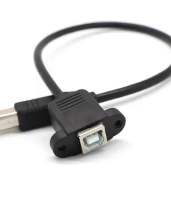 USB 2.0 Type B Male To Type B Female Printer Extension Cable With Panel Mount 30cm