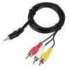 3.5mm Stereo Male to 3 RCA Male Audio Video AV Cable 1.5 Meter