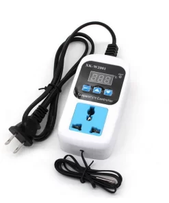 XK-W2001 AC110-220V Red Digital Thermostat Regulator Temperature Controller Microcomputer Socket with Probe 1m Cable EU Plug