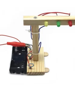 Wood Traffic LED Lights DIY Kit for Children Science and Technology Inventions