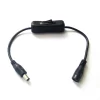 Black DC 5.5 mm Male to Female Plug Extension with ON-OFF Switch