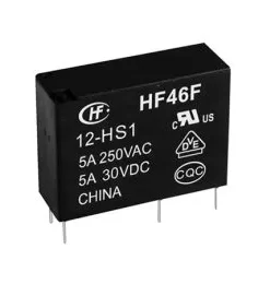 Hongfa HF46F Series 5A SPST 12VDC Sealed Subminiature Intermediate Power Relay