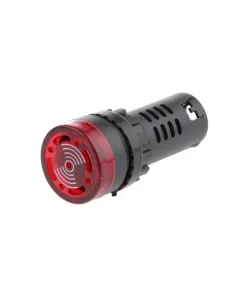 Red AC/DC24V 22mm AD16-22SM LED Signal Indicator Built-in Buzzer