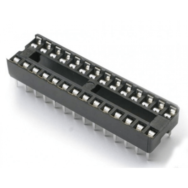 28 pin ic base socket for pcb pack of 5 tech1789 3066