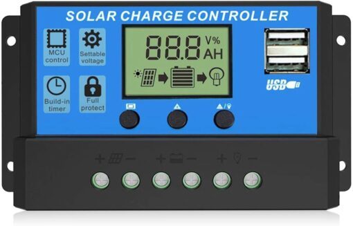 20A Intelligent LCD Solar Controller with USB Output Port - tech1513 1