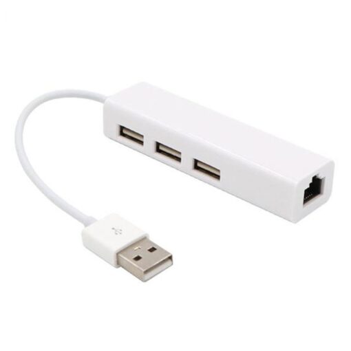 USB to 3 Ports USB 2.0 and Ethernet RJ45 10/100 Mbps LAN Network Card Hub Adapter - tech1682 1