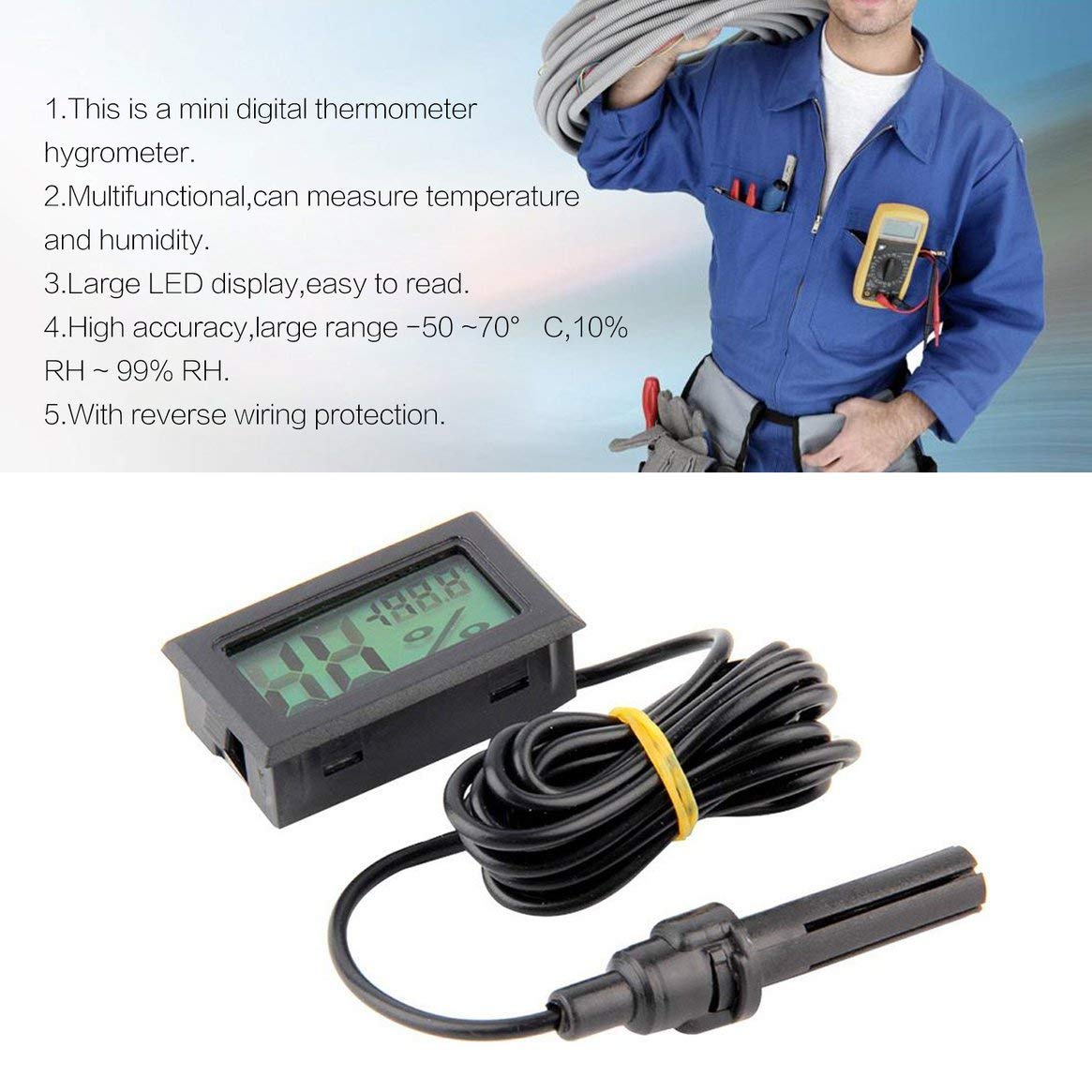 FY-12 Mini LCD Digital Thermometer Hygrometer - Image 4