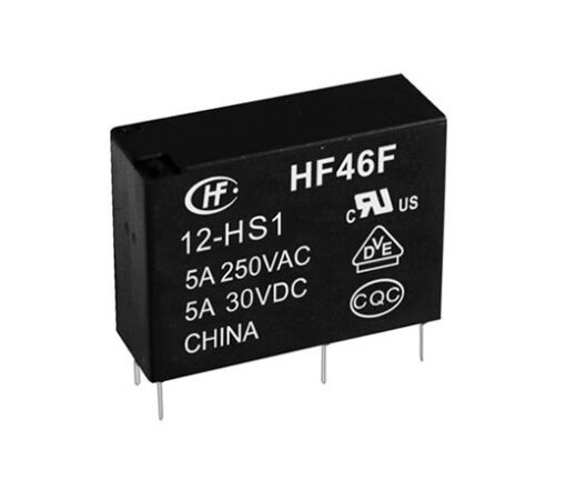 Hongfa HF46F Series 5A SPST 12VDC Sealed Subminiature Intermediate Power Relay - tech2004 1