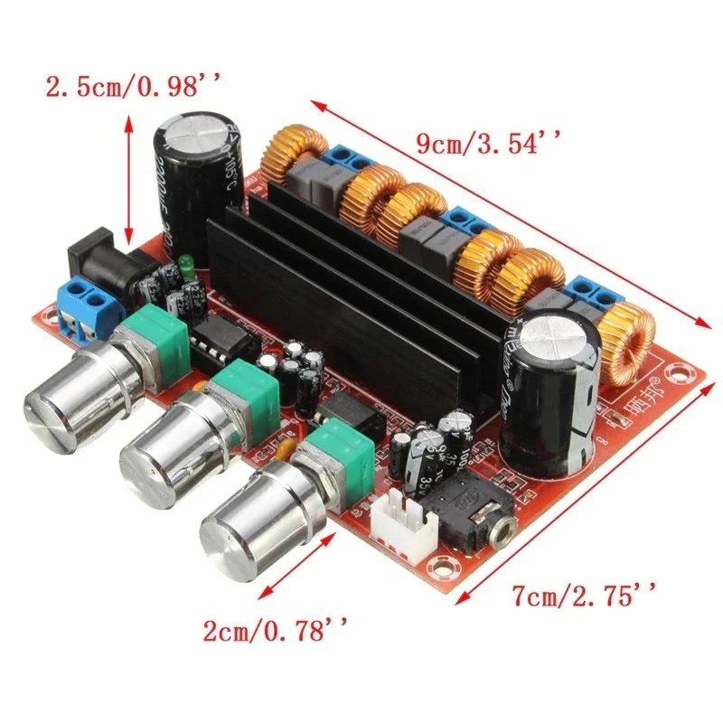 XH-M139 DC12-24V TPA3116D2 2.1 Channel Digital Subwoofer 2*50W Power Amplifier Board - Image 5