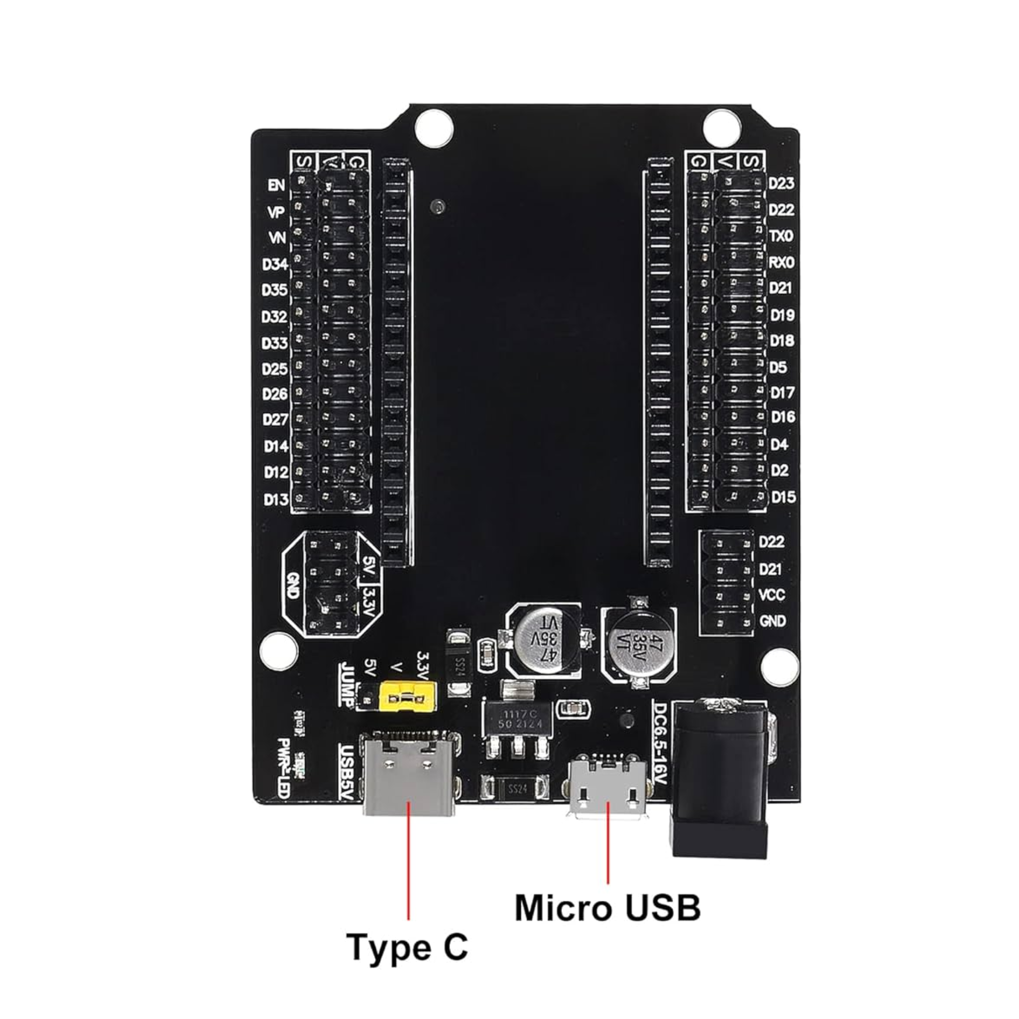 30Pin ESP32 Expansion Board with Type-C USB and Micro USB Dual Interface for ESP32 ESP-32 ESP-32S Development Board - Image 2