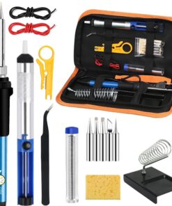220V 60W Soldering Handy Kit with Orange Carrying Bag and Blue Soldering Pen