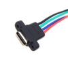 USB Type C Panel Mount Jack with Wire Lead