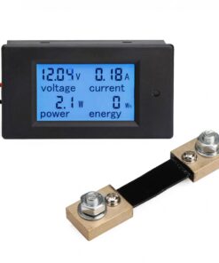 DC Energy Meter 4 in 1 6.5V-100V 100A (10kW) Power Meter Digital Display with Blue Back Light (DC 10KW Energy Meter) Corded Electric