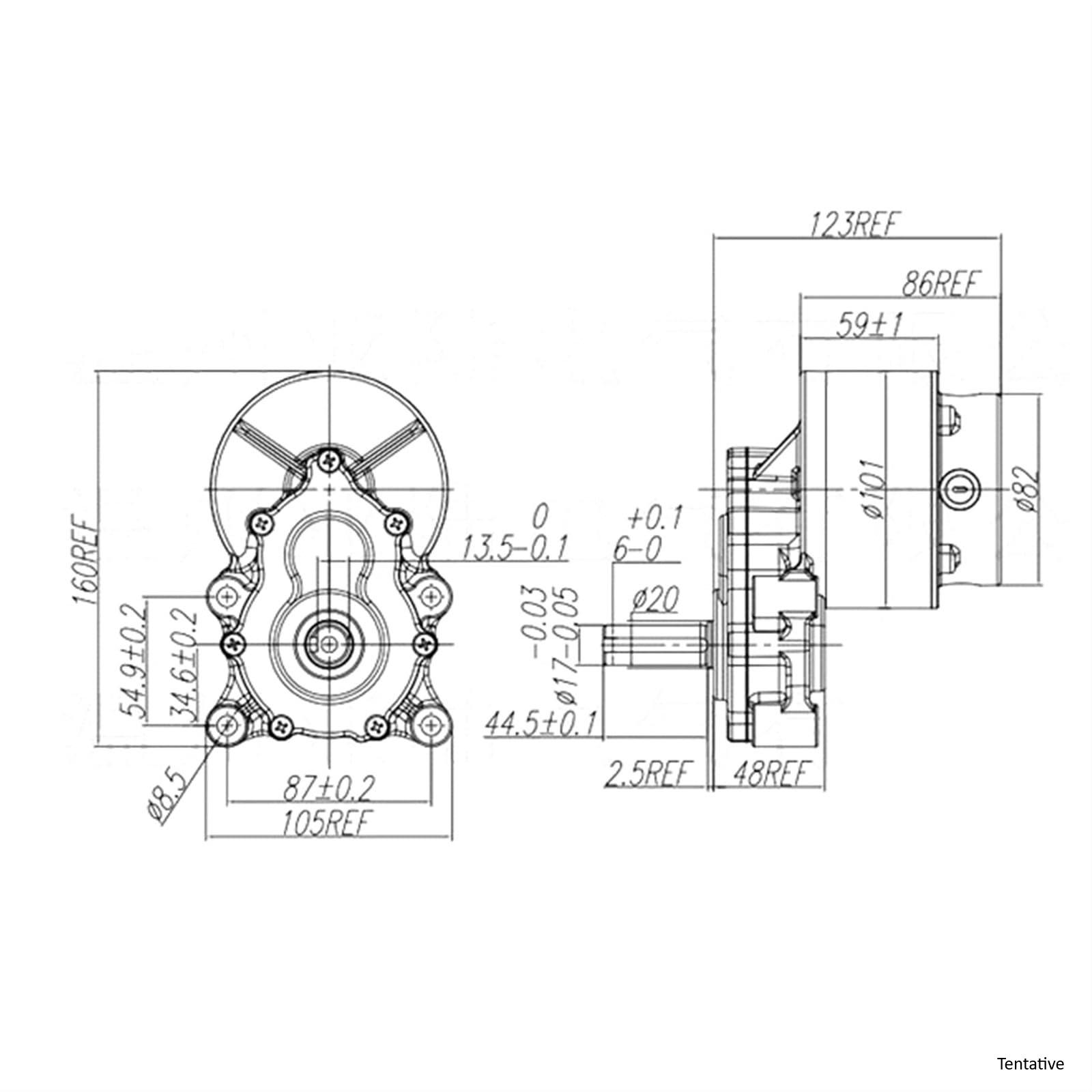 Ebike MY1016ZL 24V 250W DC Motor – 75 RPM - Image 4
