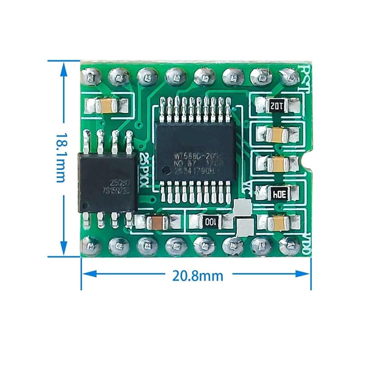 WT588D-16P Voice Sound Audio Player Module DC 2.8V-5.5V - Image 3