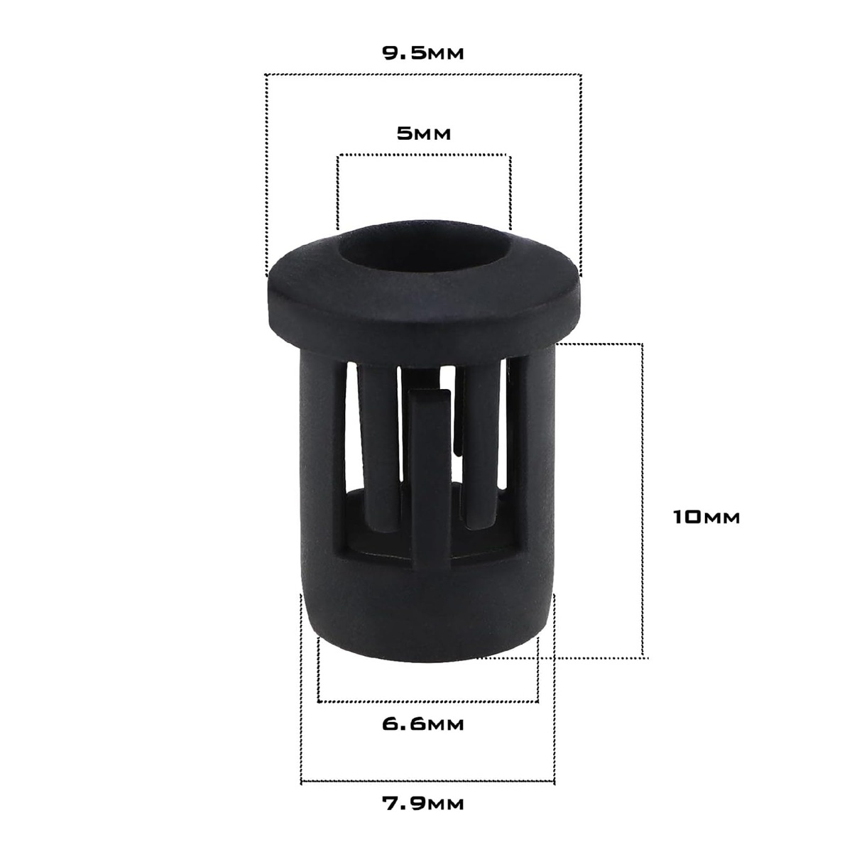 LED 5MM Long Sleeve Black Lamp Fixed Seat Protection Shell - Image 4