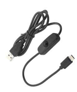 5V 3A USB to Type C Cable With ON/OFF Switch Power Control for Raspberry Pi 4B (1 Meter, Black)