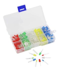 150PCS LED Assortment Kit 3mm 5mm Round 5 Colors with Plastic Box