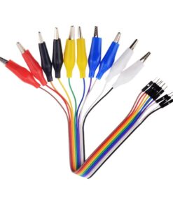 10Pin Alligator Clips Jumper Wires Crocodile Dupont Line with Male Connector Cable for DIY Connection – 20cm