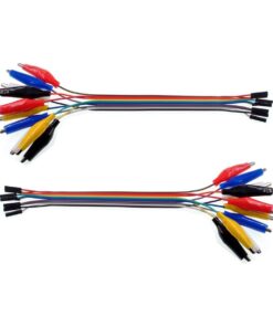 10Pin Alligator Clips Jumper Wires Crocodile Dupont Line with Female Connector Cable for DIY Connection – 20cm