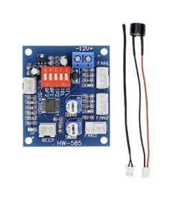 DC12V PWM DC Fan Speed Controller | Variable Speed Temperature Module with Probe and High-Temperature Alarm
