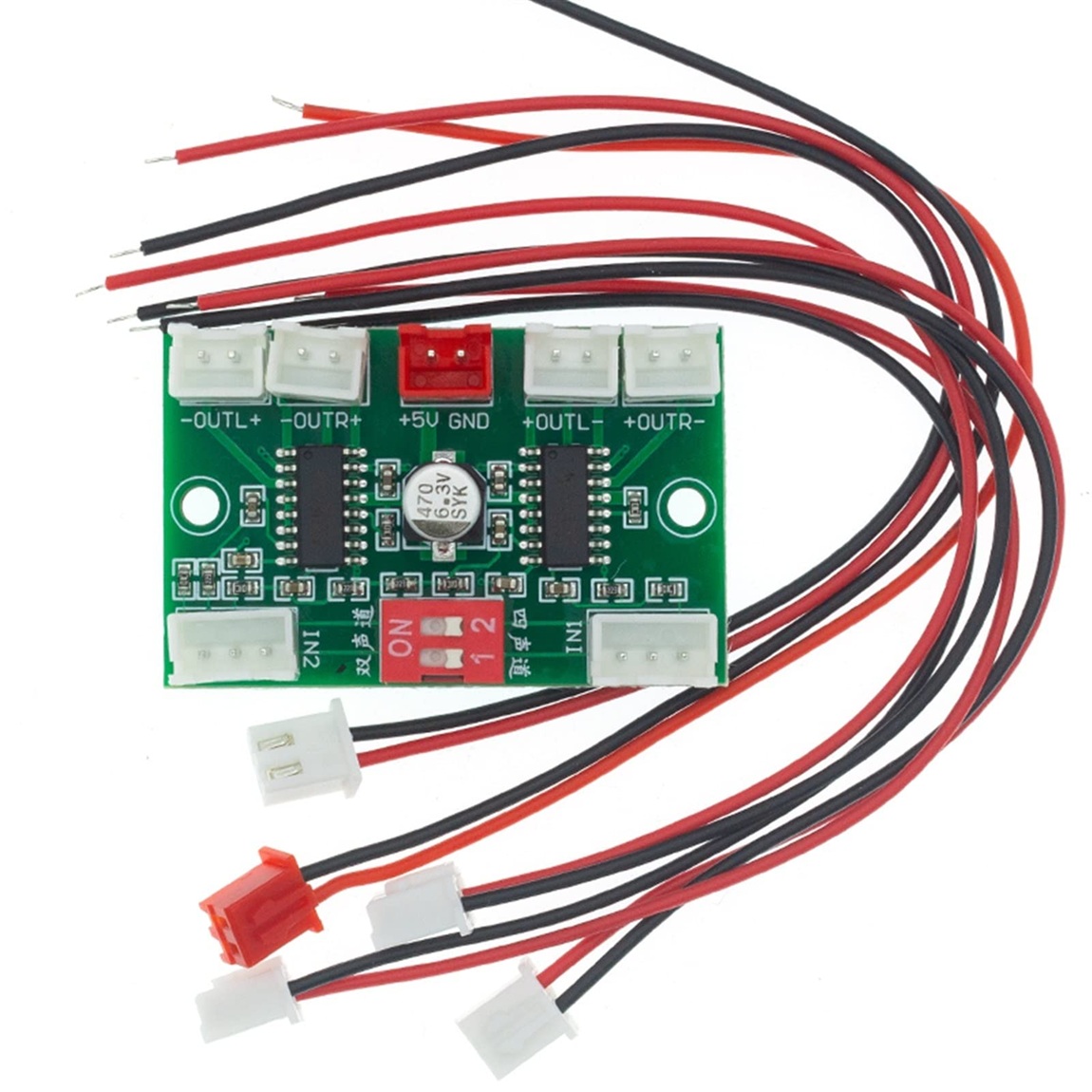 XH-A156 PAM8403 Digital Audio Amplifier Board DC 5V 3W*4 4 Channel AMP with Cable - Image 2