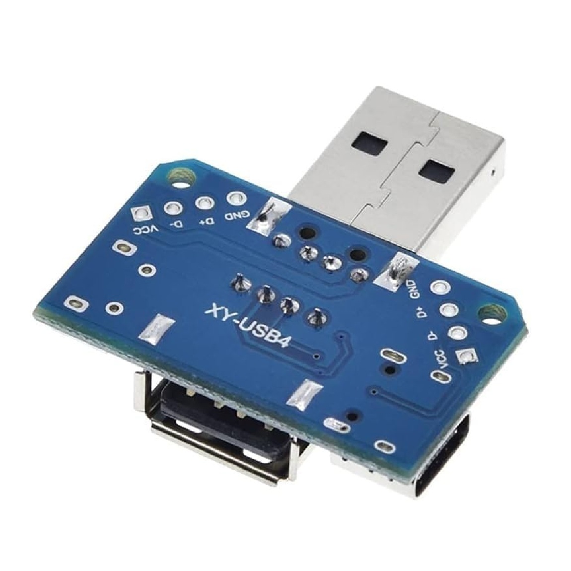 4-in-1 USB Adapter Board Male To Female Micro USB and Type-C Interface 4P 2.54mm - Image 2