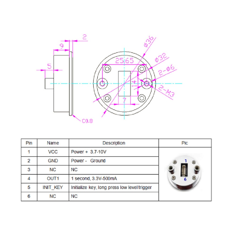 GROW-KR501 Fingerprint Control Board DC 3.7–10V, 20 Fingerprints Capacity - Image 4
