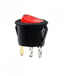 Round Rocker Switch 6A 250V AC 3Pin with Red LED Indicator ON-OFF