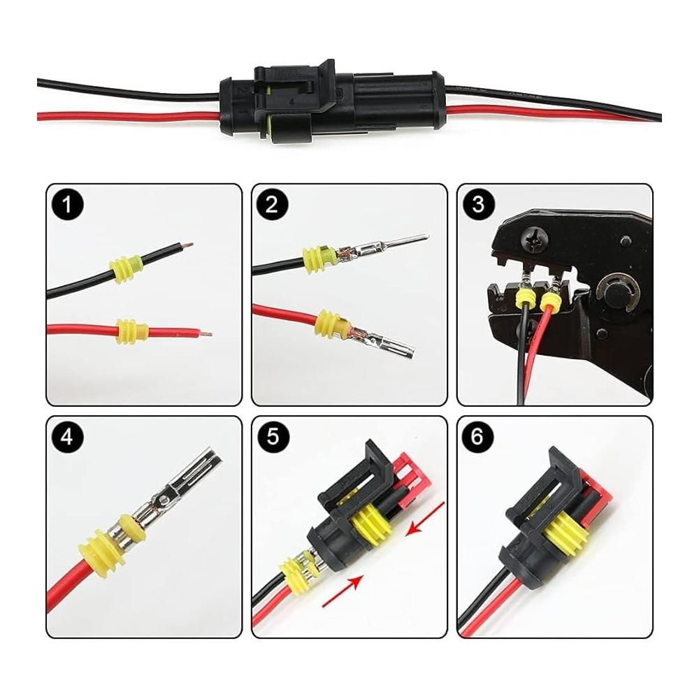 2 Pin Waterproof JHD Automobile Electrical Wire Connector Terminals ( Male + Female ) - Image 3