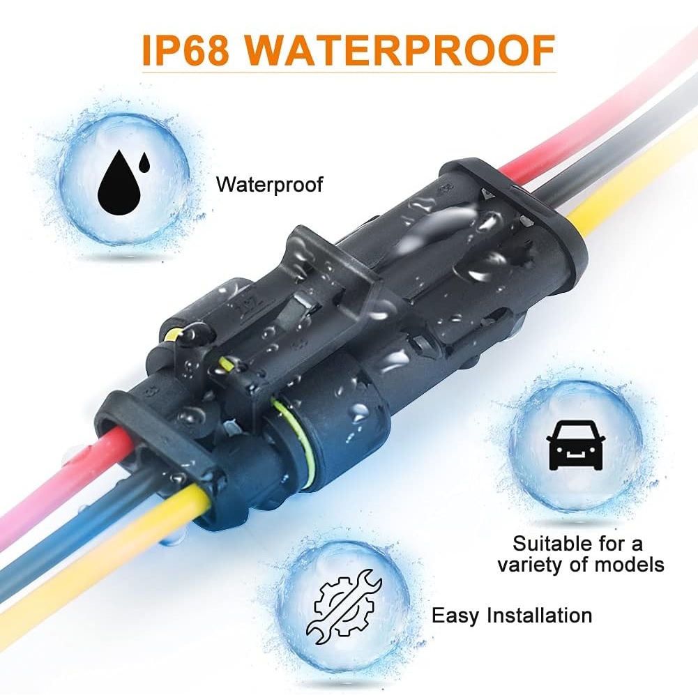 2 Pin Waterproof JHD Automobile Electrical Wire Connector Terminals ( Male + Female ) - Image 5