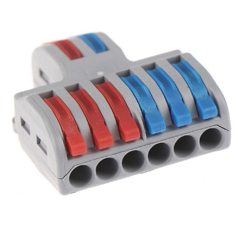 PCT-SPL-62 0.08-2.5mm 6:2 Pole Wire Connector Terminal Block with Spring Lock Lever for Cable Connection - Image 2