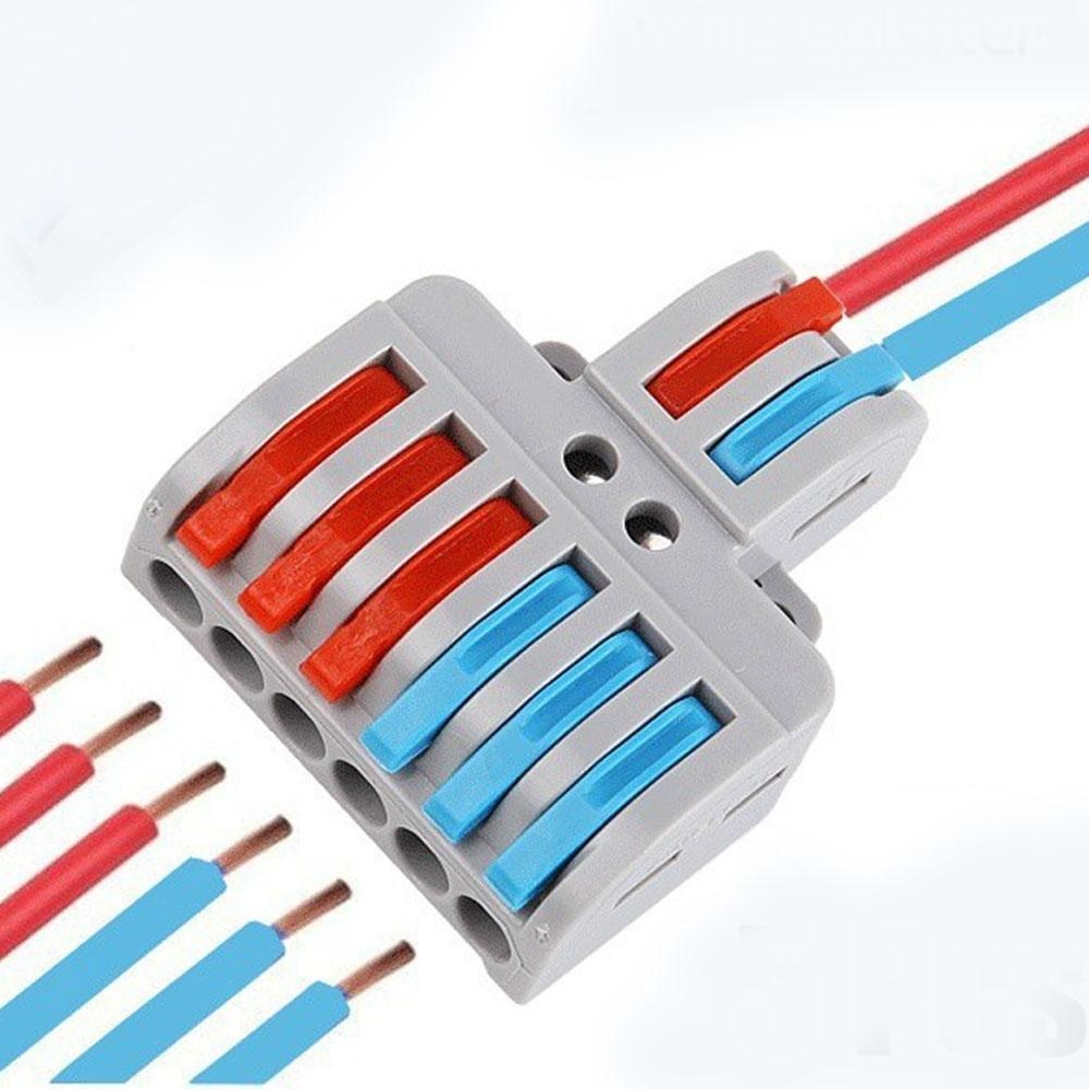 PCT-SPL-62 0.08-2.5mm 6:2 Pole Wire Connector Terminal Block with Spring Lock Lever for Cable Connection - Image 3