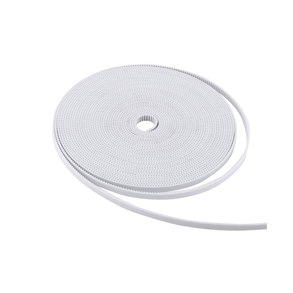GT2 Timing Belt 6mm Width White Open Type Continuous Roll – 100 Meter