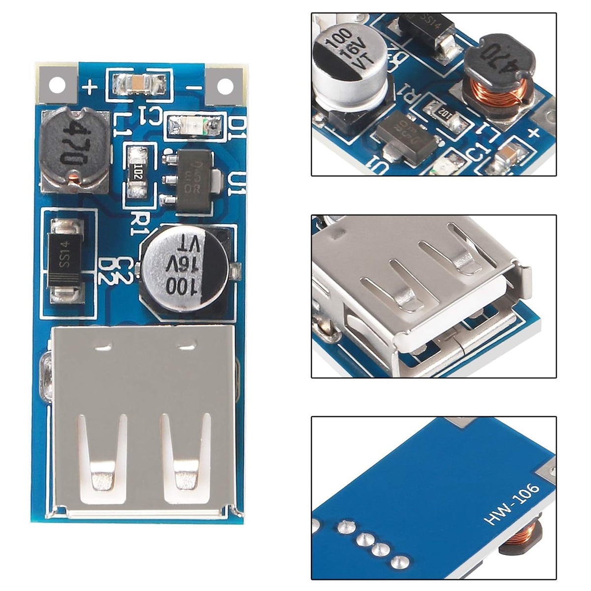 DC-DC 0.9V–5V to 5V 600mA Boost Converter Module USB Output - Image 2