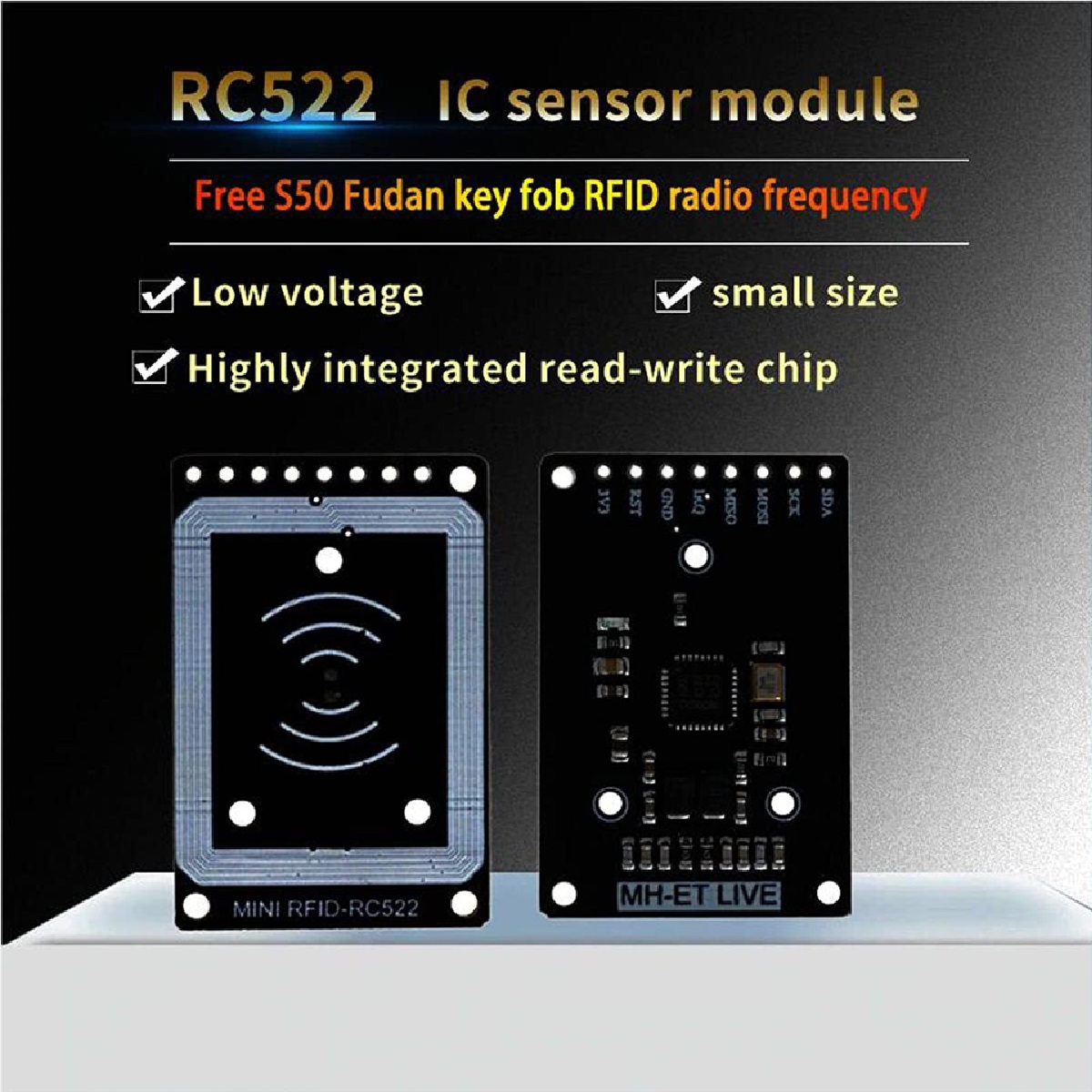 MFRC522 Mini RFID Module 13.56MHz IC Card Reader Writer Black - Image 3